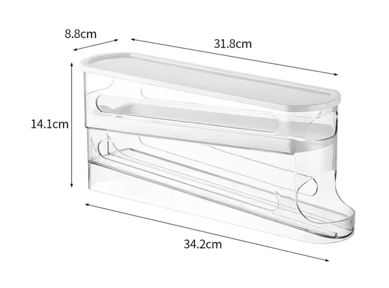 Bilayer Fridge Egg Storage Box Automatic Rolling Eggs Holder Rack Ladder Style Refrigerator Eggs Dispenser Egg Organizer Holder - Image 3