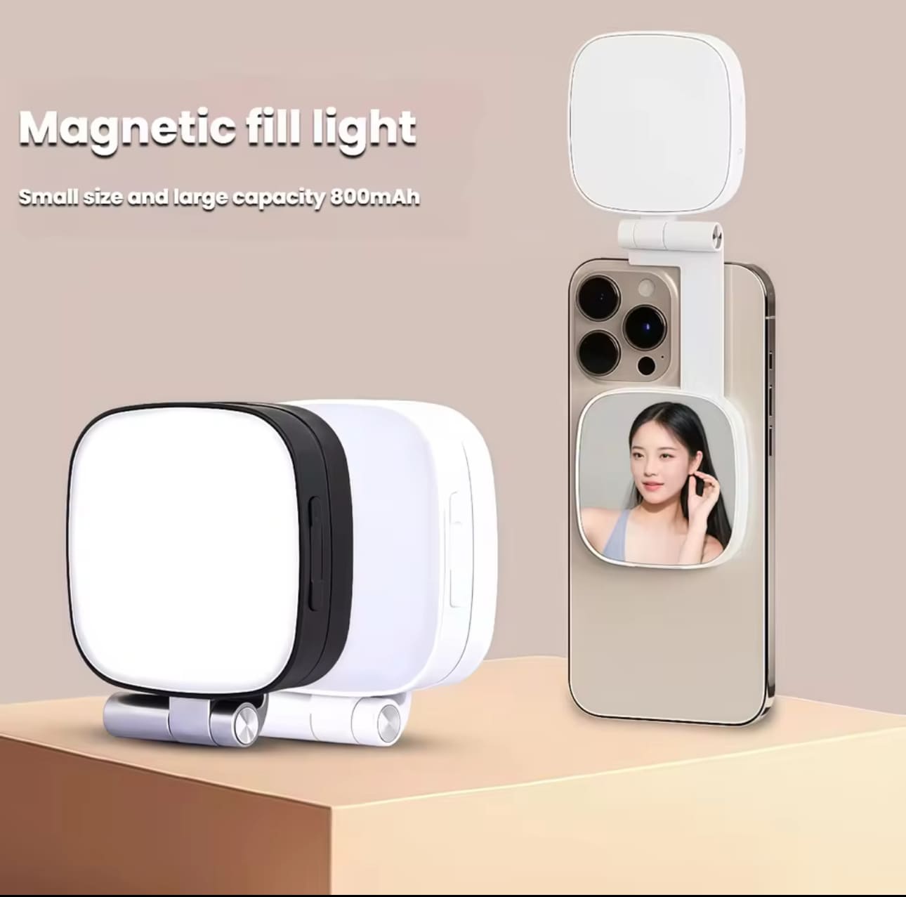 Phone Magnetic Beauty Selfie Light Live Stream Handheld Fill Light with Makeup Mirror Portable Outdoor LED Fill Light - Image 2