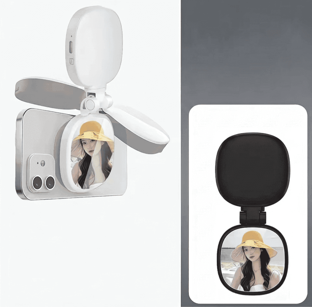Phone Magnetic Beauty Selfie Light Live Stream Handheld Fill Light with Makeup Mirror Portable Outdoor LED Fill Light