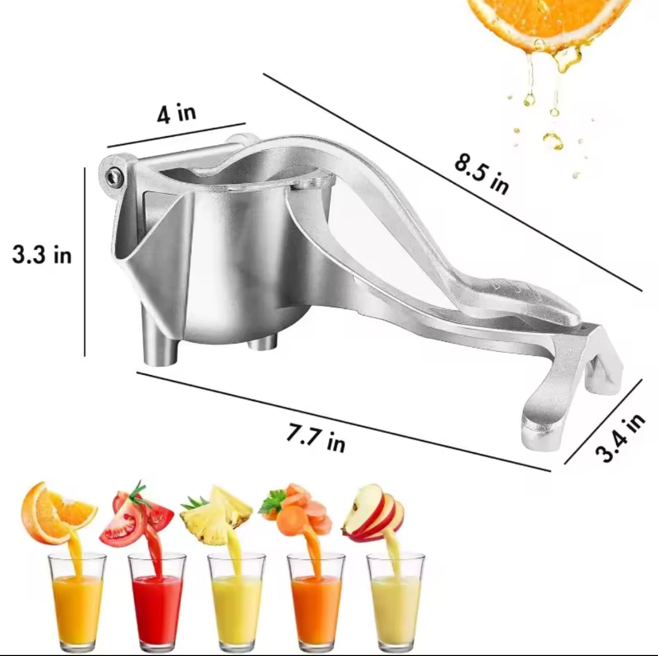 Manual Juicer, Fruit Juice Squeezer, Detachable Heavy Duty Citrus Squeezer Extractor Tool, Premium Quality Metal Alloy Squeezer - Image 3