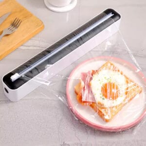 Household multi-functional cling film cutter, tear-free sliding cutter suitable for plastic cling film and aluminum fo