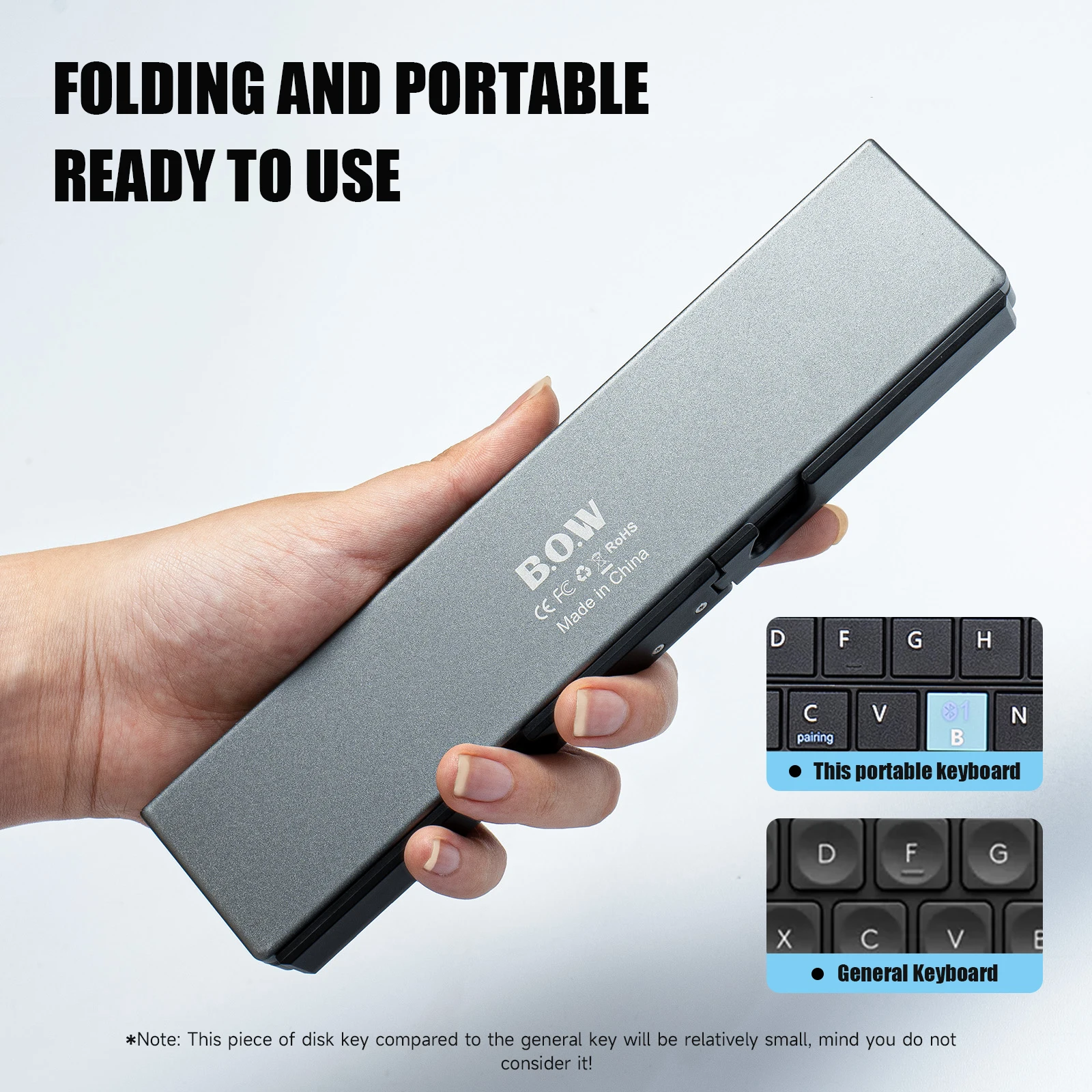 Foldable Bluetooth Keyboard with Magnetic Stand Portable Wireless Keyboard for iPad iPhone Samsung Tablet Rechargeable - Image 3
