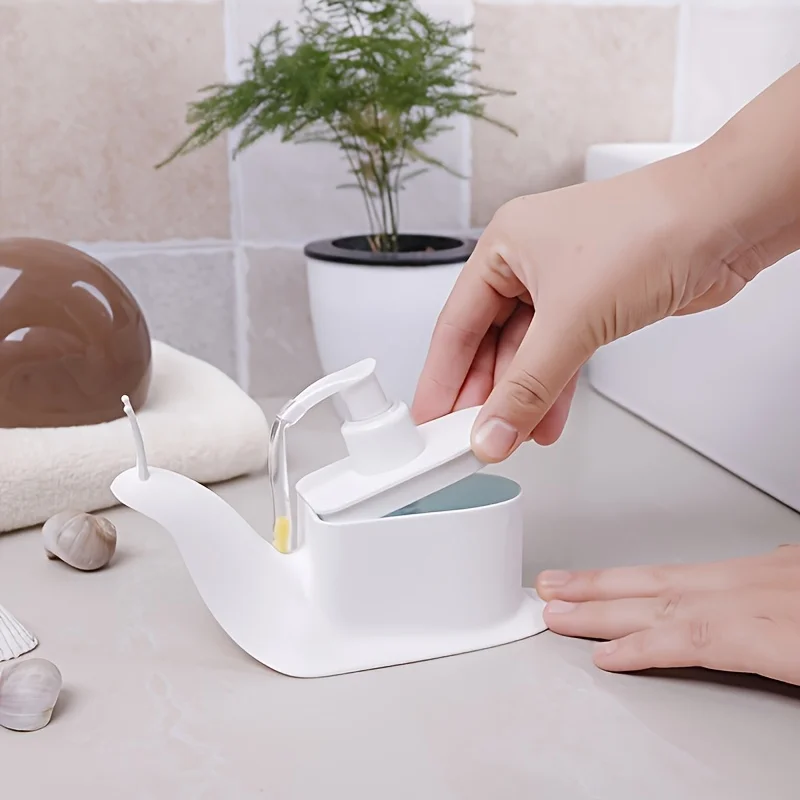 1-Piece Snail-Shaped Bathroom Hand Soap Dispenser Bottle, Press-Type Shampoo and Lotion Bottle, Shower Gel Pump Bottle, Empty Bottle, Easy to Use and Practical