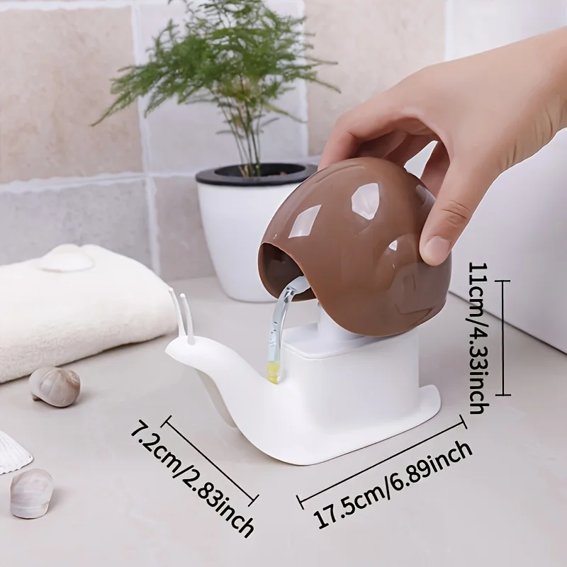 1-Piece Snail-Shaped Bathroom Hand Soap Dispenser Bottle, Press-Type Shampoo and Lotion Bottle, Shower Gel Pump Bottle, Empty Bottle, Easy to Use and Practical - Image 3