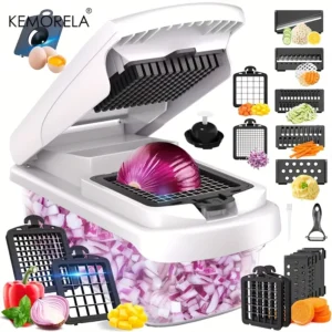 14/15 in 1 Multifunctional Vegetable Chopper Food Chopper Onion Chopper Vegetable Chopper with Container for Salad Potato Carrot