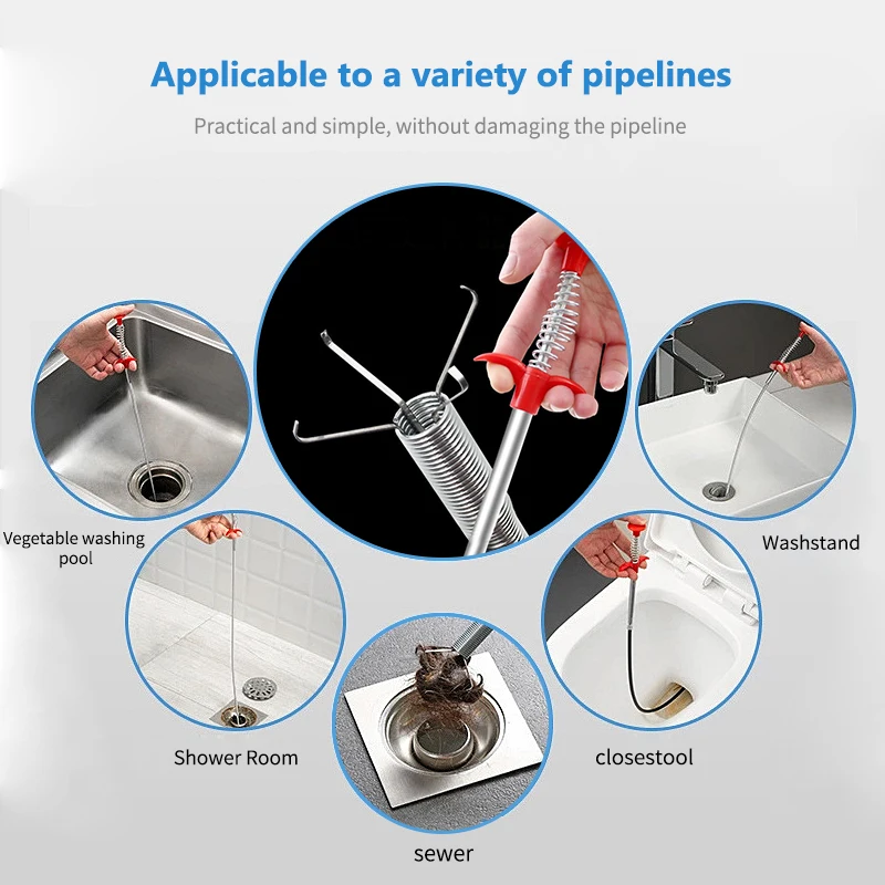 Plumbing Four-claw Hook Dredger Sewer Toilet Tool Manual Toilet Grab Hair Cleaning Clogging Household - Image 4