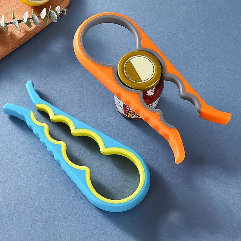 Multifunctional 4-in-1 Kitchen Tool Jar Gripper Lid Opener Can Opener Bottle Opener - Easy to Use Home Essential - Image 4