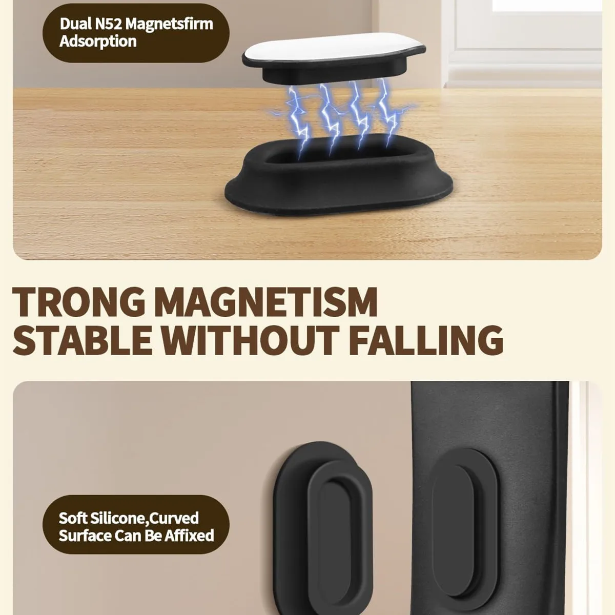 6 Pack Magnetic Remote Control Holder Wall Mount Soft Silicone Remote Control Caddy with Strong Adhesive Remote Holder - Image 5