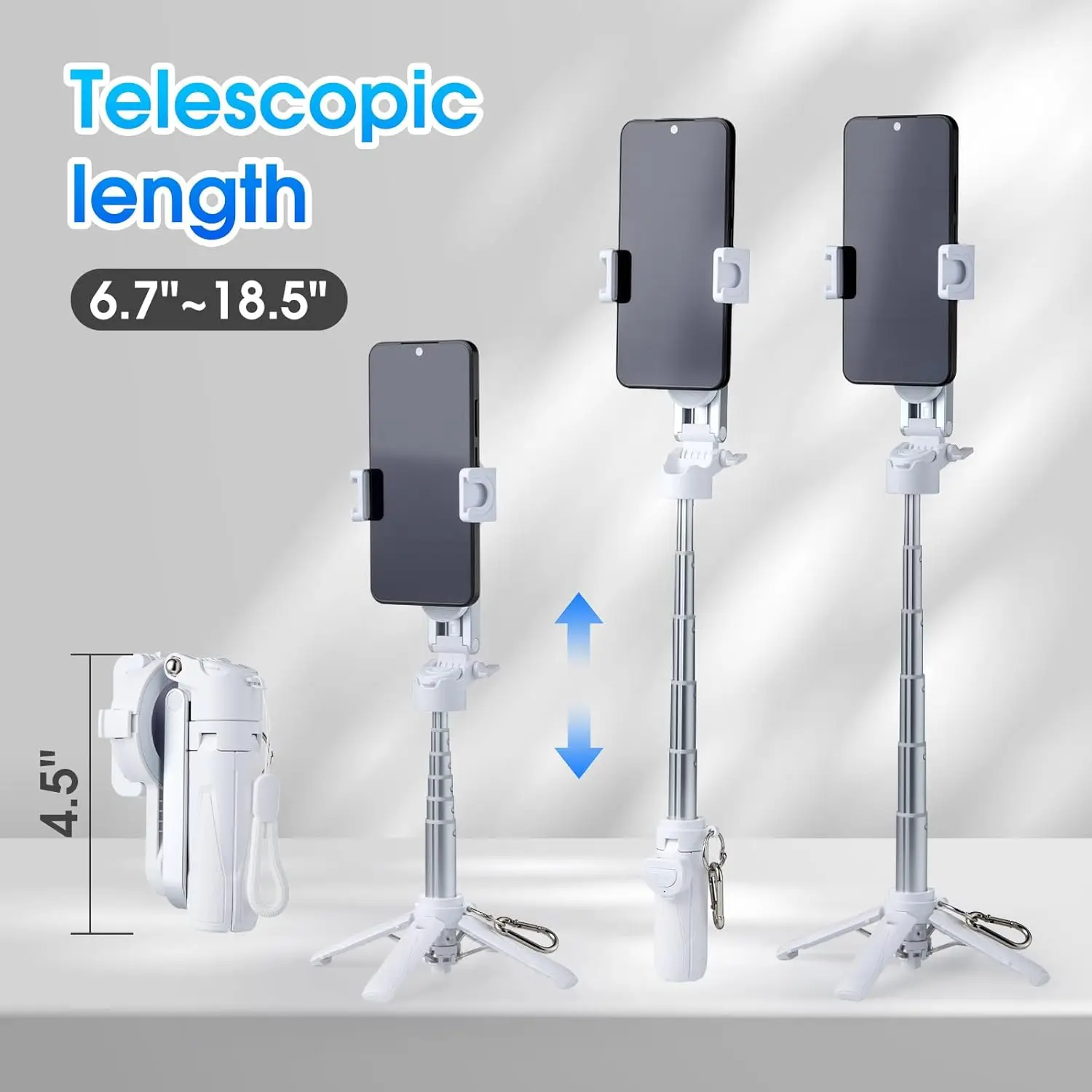 Magnetic Tripod for Phone Magsafe Stand&Clip Portable Pocket Size Selfie Stick for Android/iPhone Wireless Remote Control - Image 2