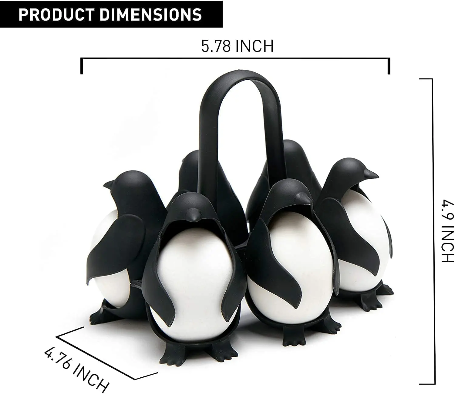 Penguin-Shaped Egg Cooker, 3-in-1 Carrier for Cooking, Storing and Serving 6 Eggs - Image 3