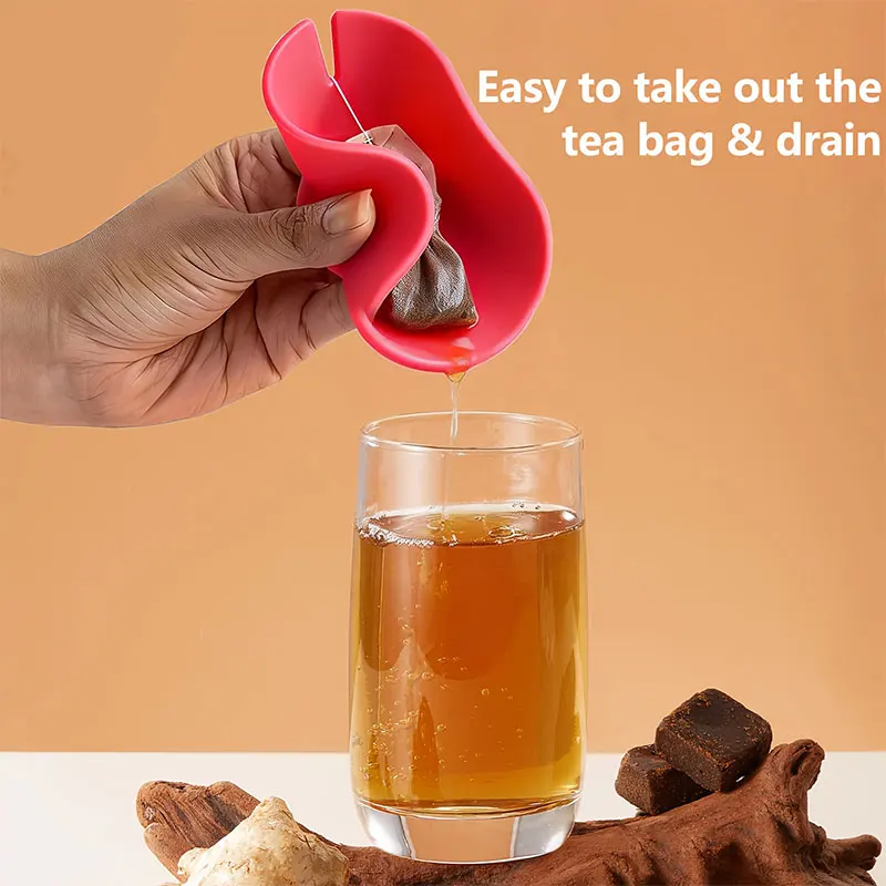 Round Silicone Mug Cup Lid With Tea Bag Hanger Reuseable Washable Glass Ceramic Accessories Home Office Picnic Tableware Gifts - Image 2