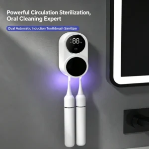 Mini Portable Rechargeable Travel Toothbrush Sterilizer Induction Switch with Charge Display UV Toothbrush Sterilizer Case
