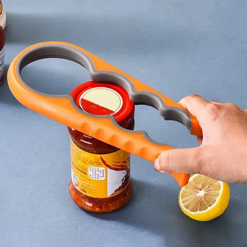 Multifunctional 4-in-1 Kitchen Tool Jar Gripper Lid Opener Can Opener Bottle Opener - Easy to Use Home Essential - Image 3