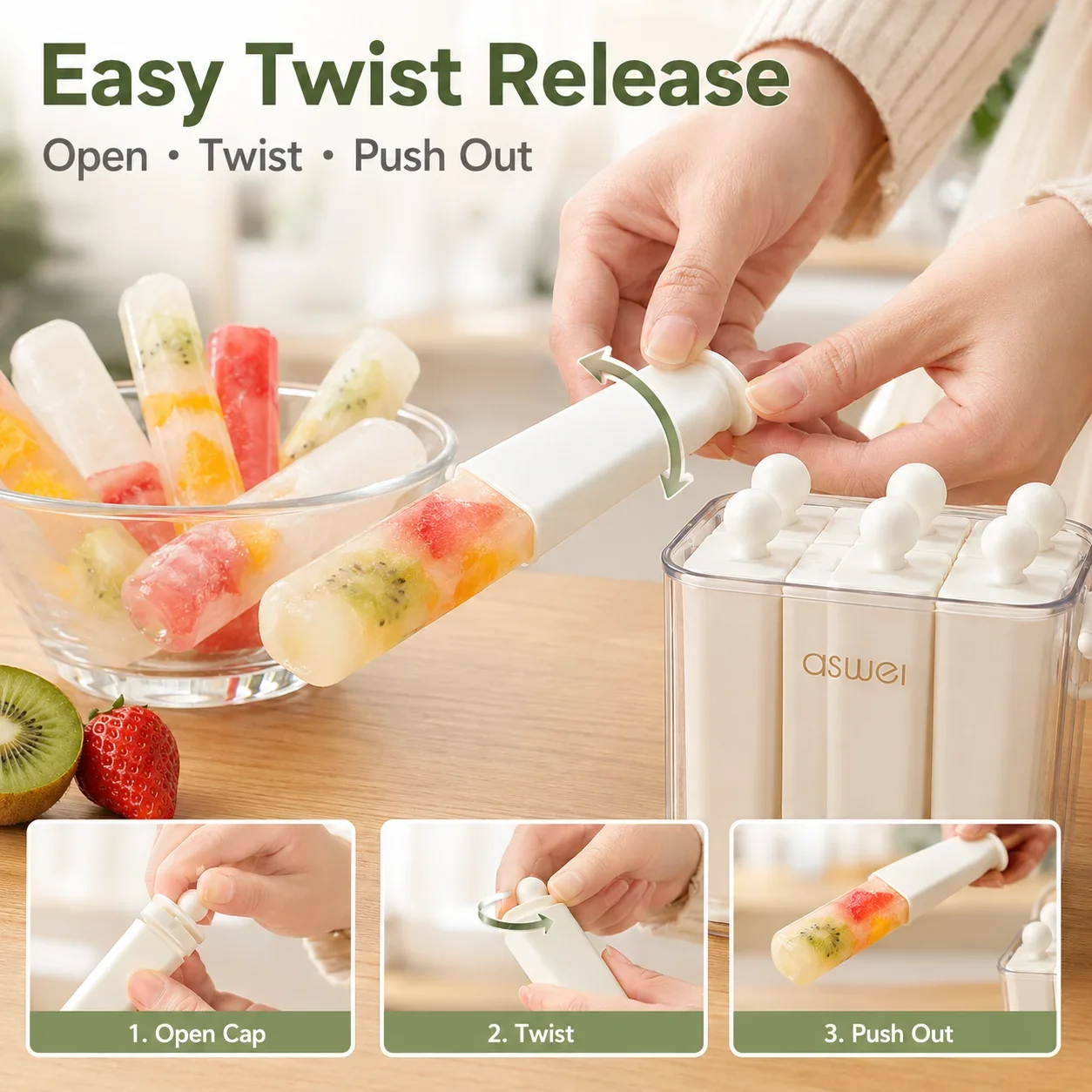1pc Silicone Ice Pop Mold Box Food Grade Easy Release PET PP Popsicle Maker Freezer Ice Cube Tray for Summer Drinks Home DIY - Image 4
