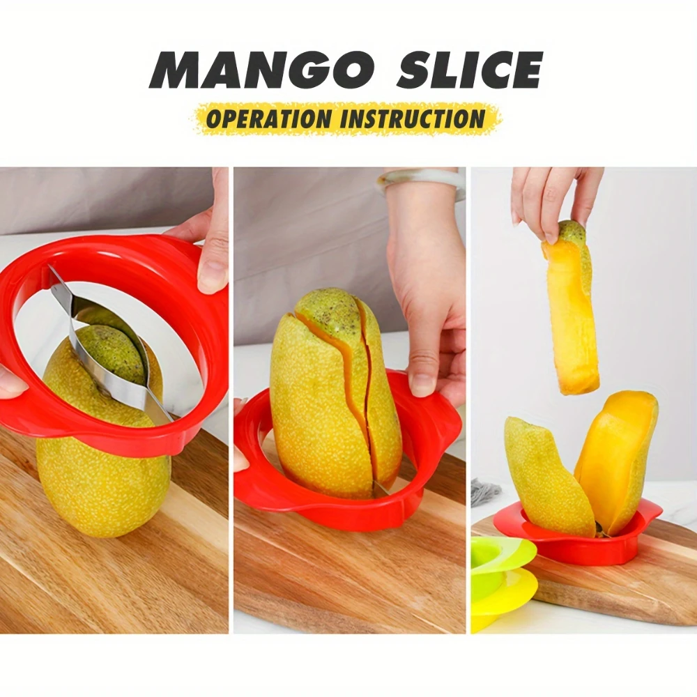 Mango Slicer - Easy Peel & Core Remover, Durable Plastic Fruit Cutter with Non-Slip Grip, Color Options - Image 4