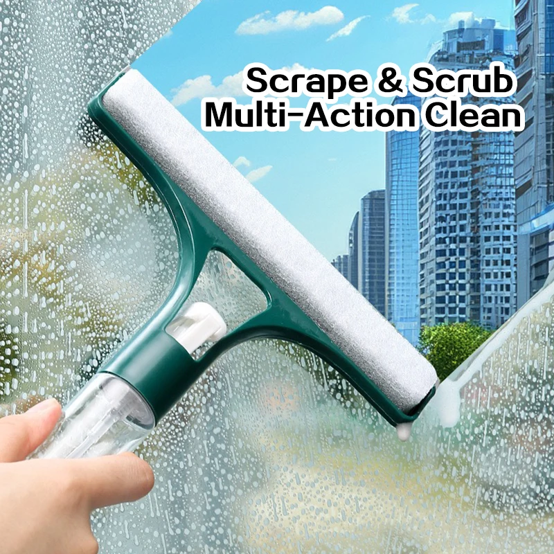 Home Multifunctional Glass Cleaning Mirror With Spray Bottle 3 In 1 Glass Ultra Fine Fiber Scrubbing Scraper Window Scraper - Image 3