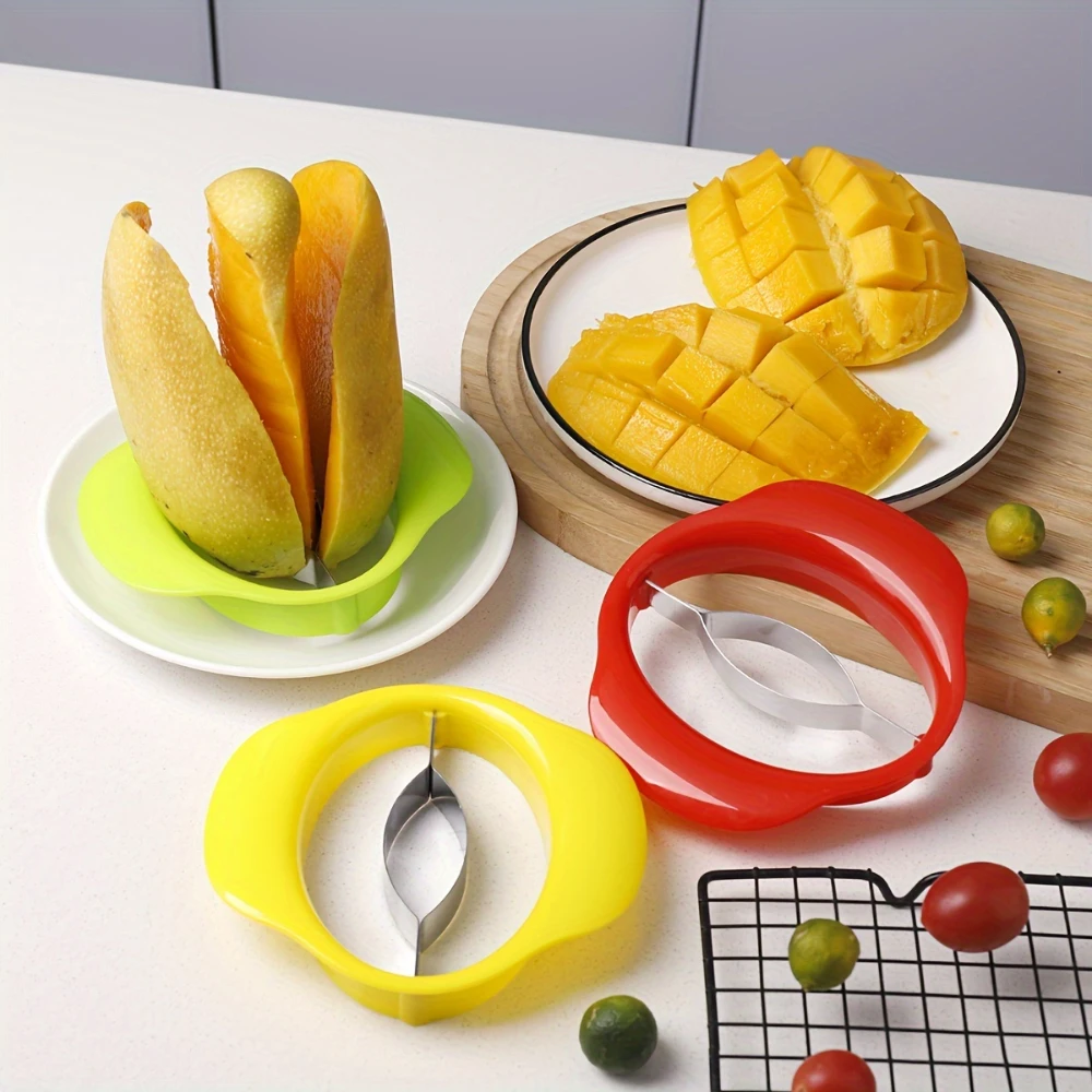 Mango Slicer - Easy Peel & Core Remover, Durable Plastic Fruit Cutter with Non-Slip Grip, Color Options - Image 3