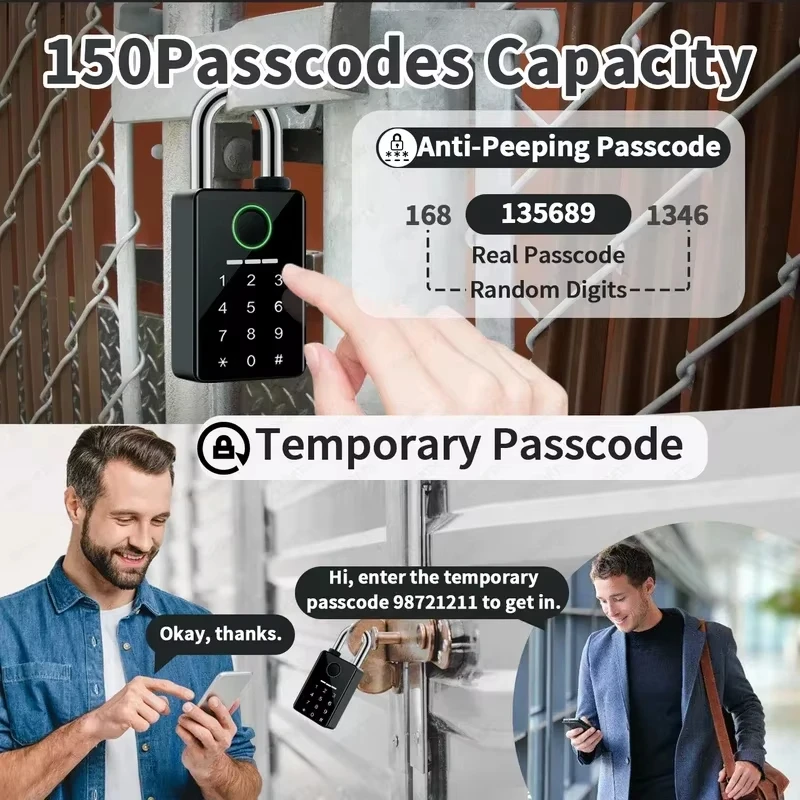 Waterproof Padlock Electronic Lock Keyless Unlock Heavy duty Padlock for home house Warehouse garage - Image 2