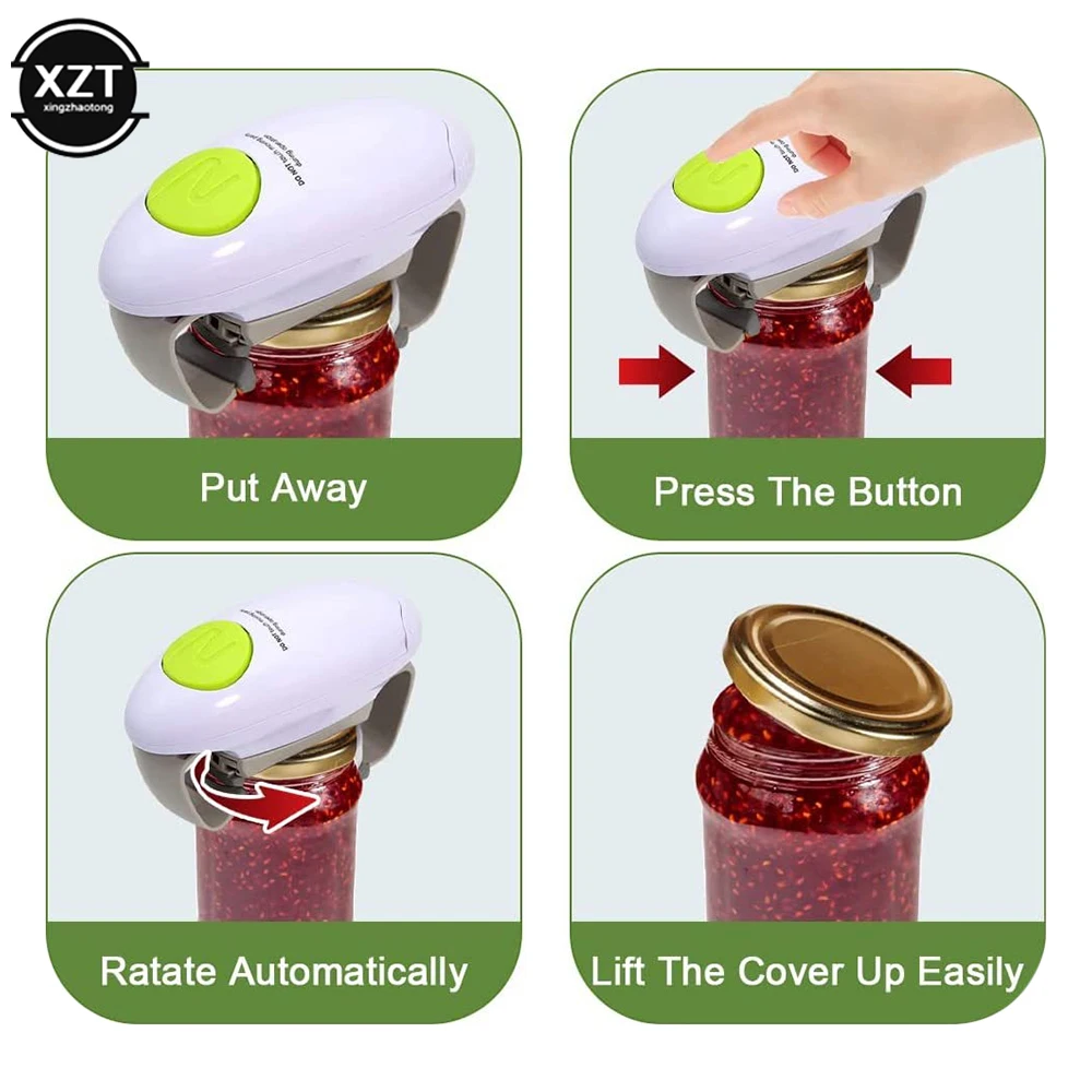 Electric Can Opener Smooth Edge Practical Automatic Jar Bottle Openers Double Ear Can Opener Kitchen Glass Can Opener - Image 3