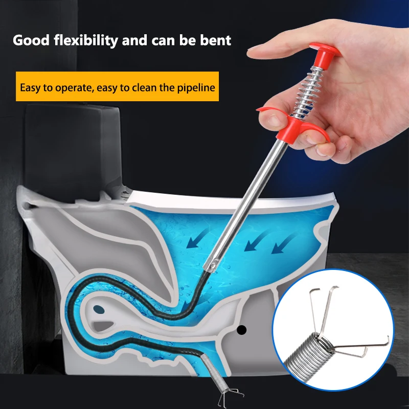 Plumbing Four-claw Hook Dredger Sewer Toilet Tool Manual Toilet Grab Hair Cleaning Clogging Household - Image 3