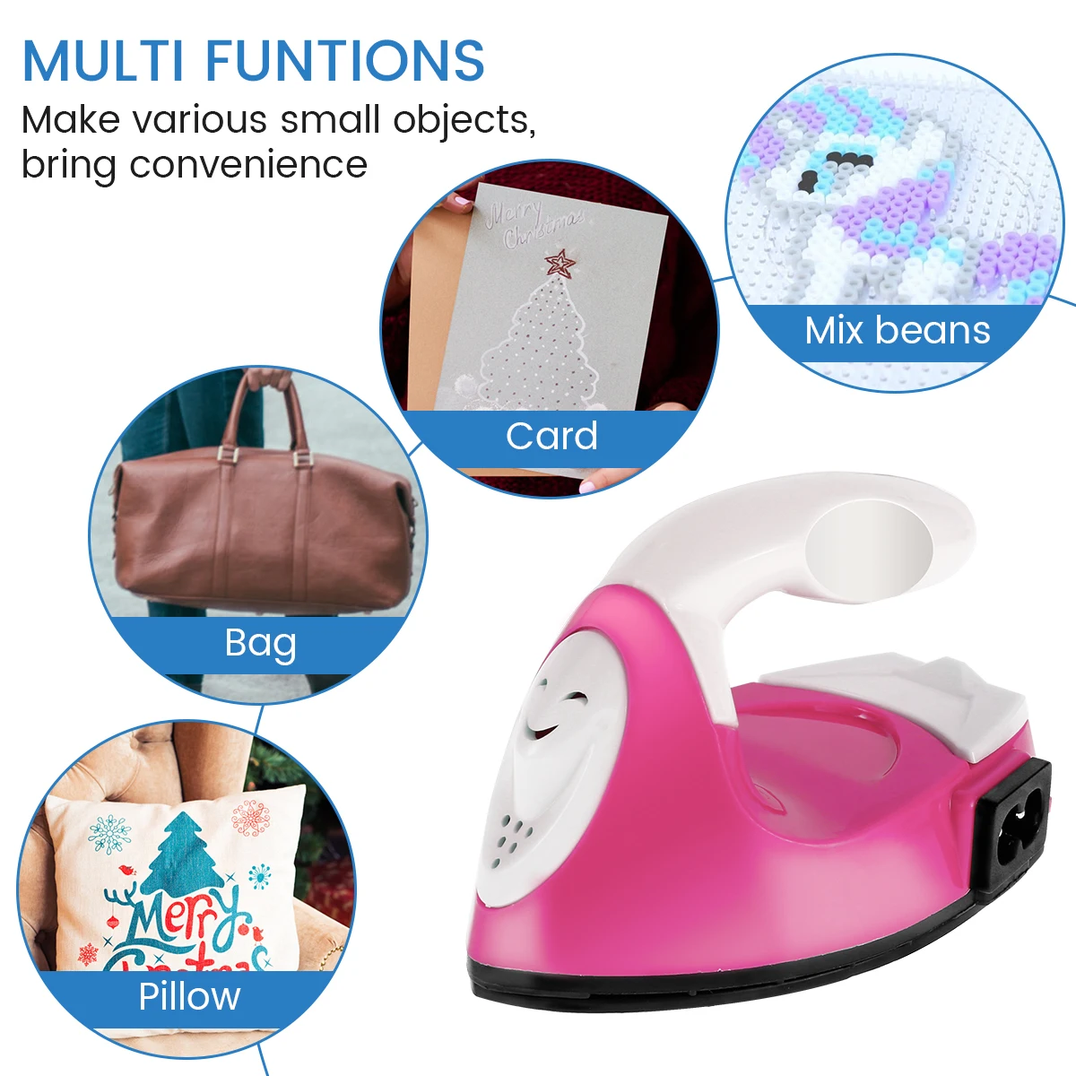 Mini Craft Iron Electric Iron Portable Handy Heat Press with Silicone Heat Insulation Pad Small Iron For Ironing Clothes Laundry - Image 3