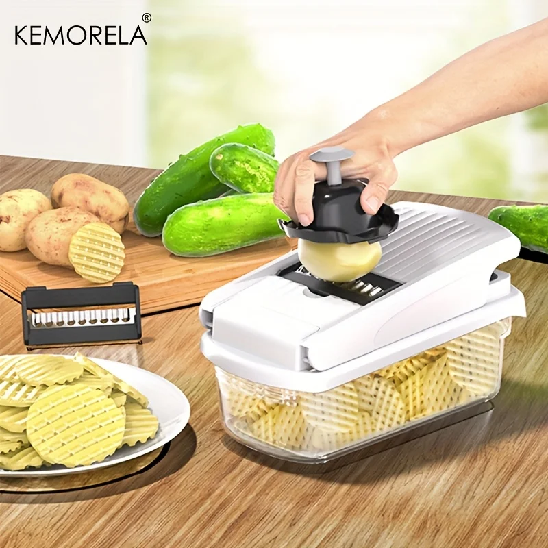 14/15 in 1 Multifunctional Vegetable Chopper Food Chopper Onion Chopper Vegetable Chopper with Container for Salad Potato Carrot - Image 2