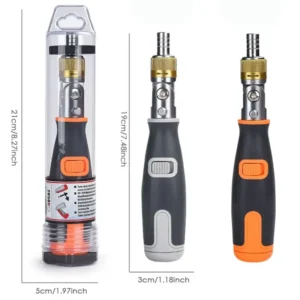 HOPE 10-In-1 Gray Screwdriver Set Bidirectional Ratchet Deformation Multi-Angle Special-Shaped Screwdriver with Batch Head