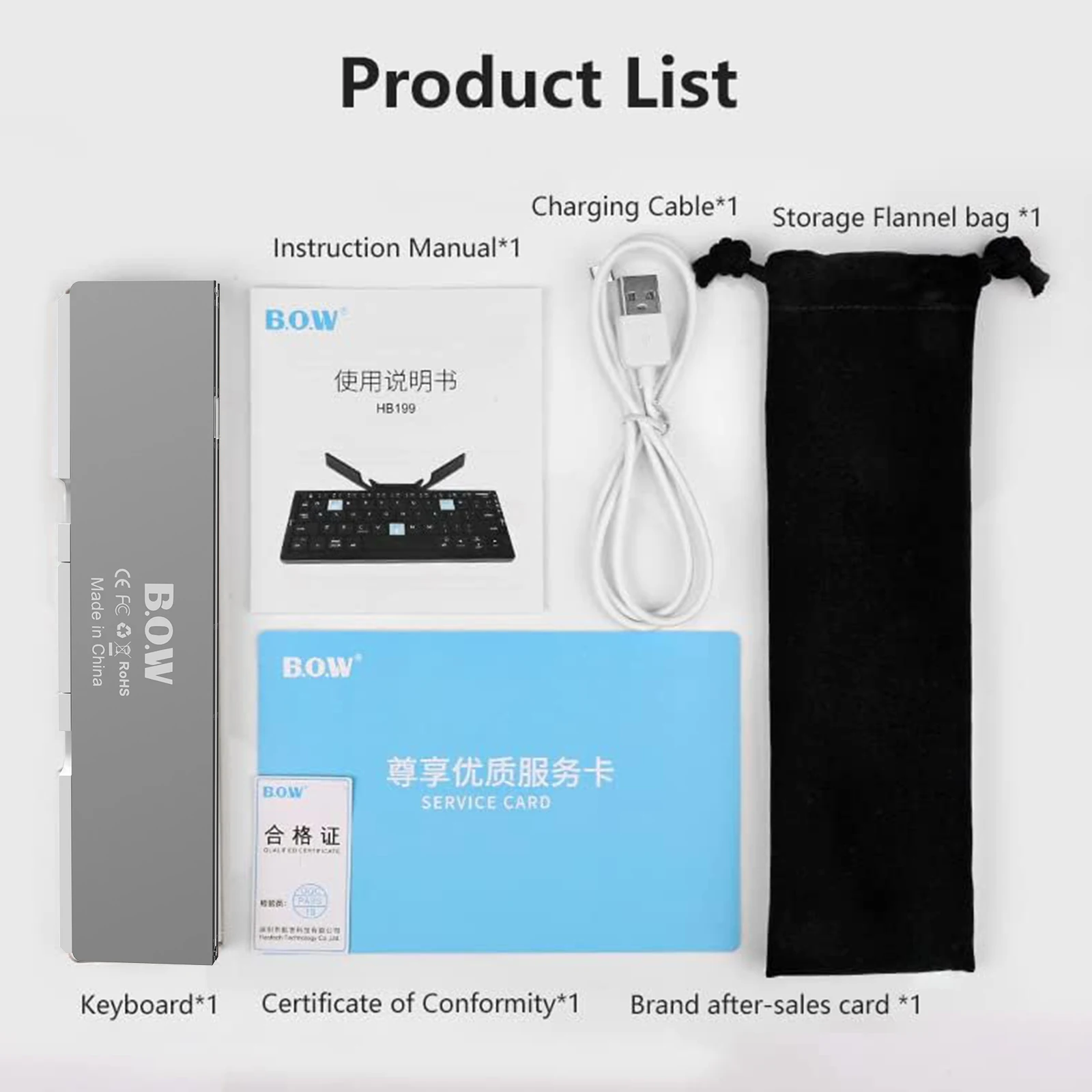 Foldable Bluetooth Keyboard with Magnetic Stand Portable Wireless Keyboard for iPad iPhone Samsung Tablet Rechargeable - Image 5