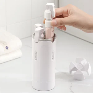 4-in-1 Travel Liquid Dispenser Split Bottle System Shampoo Lotion Shower Gel Soap Sub-bottles Press Container for Easy Packing