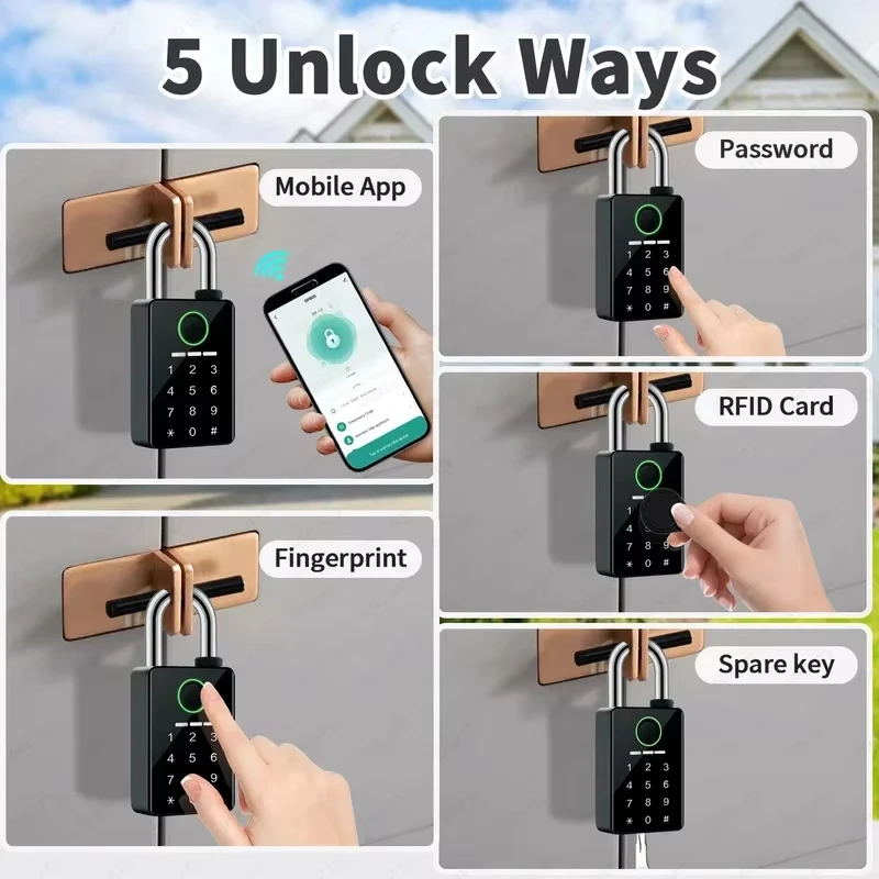 Waterproof Padlock Electronic Lock Keyless Unlock Heavy duty Padlock for home house Warehouse garage - Image 3