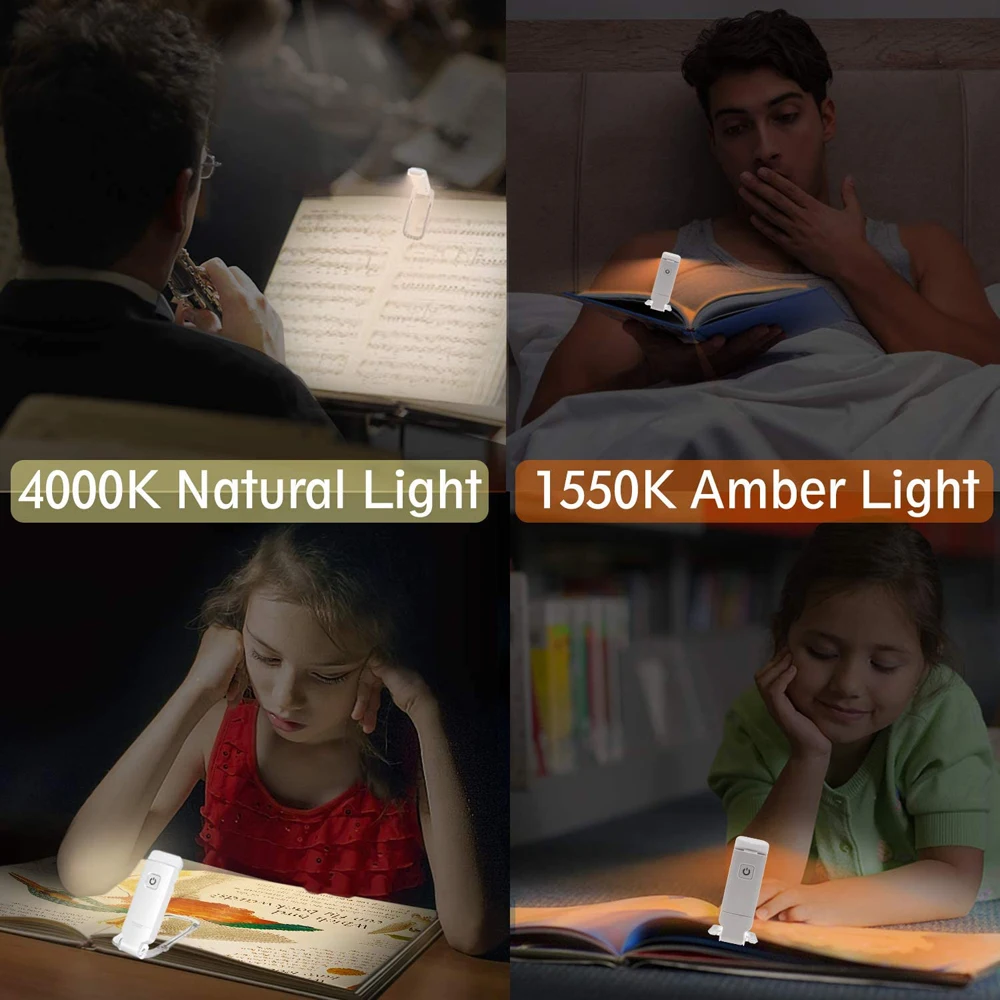 Mini Light Reading Clip Light LED Small Night Light USB Charging Adjustable Brightness Eye Protection Portable - Image 4