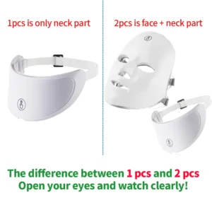 Face and Neck Beauty Machine LED Facial Mask Photon Neck Mask with 7 Colors Skin Care Massager