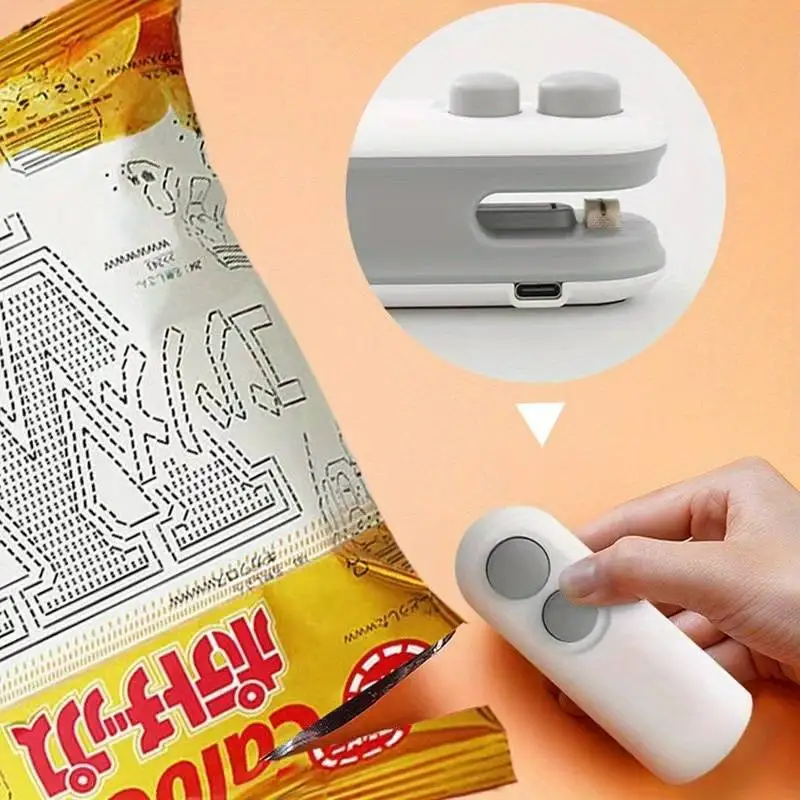 Portable Mini Sealer 2 in 1 Heat Sealer For Snacks Home use rechargeable sealer Vacuum Sealer Snacks plastic bag heat sealer - Image 2