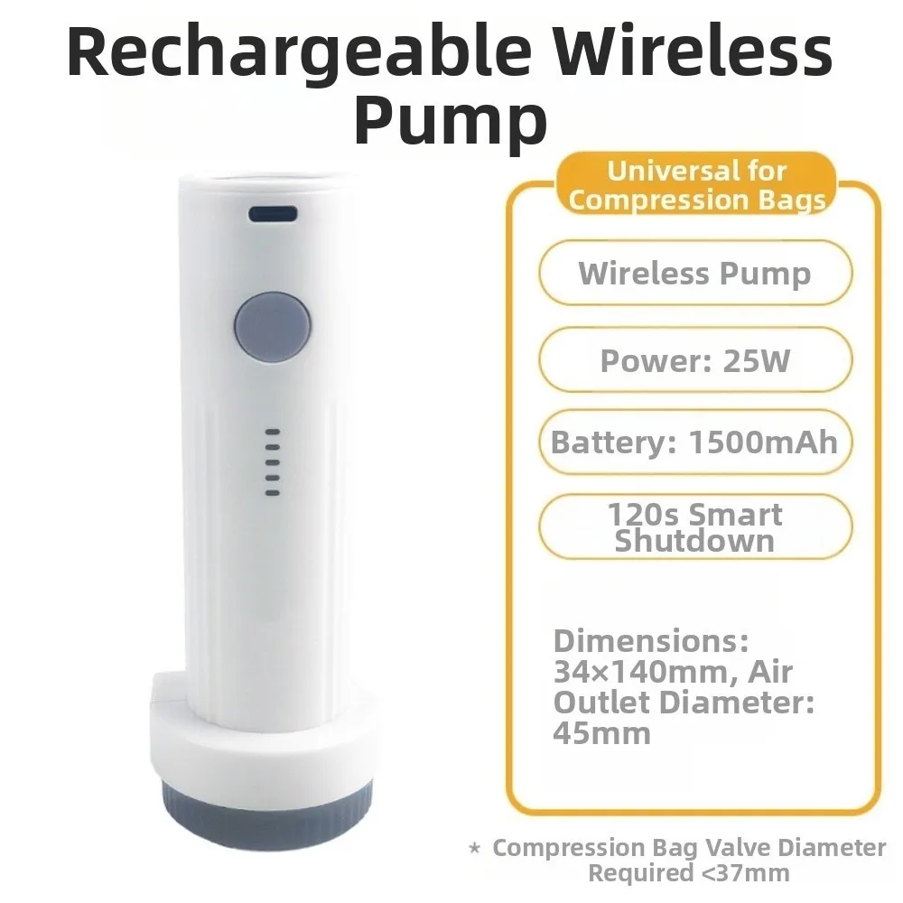 Rechargeable Electric Vacuum Pump Low Noise Portable Compressed Bag Air Pump Lightweight Mini Vacuum Bag Suction Pump Travel - Image 4