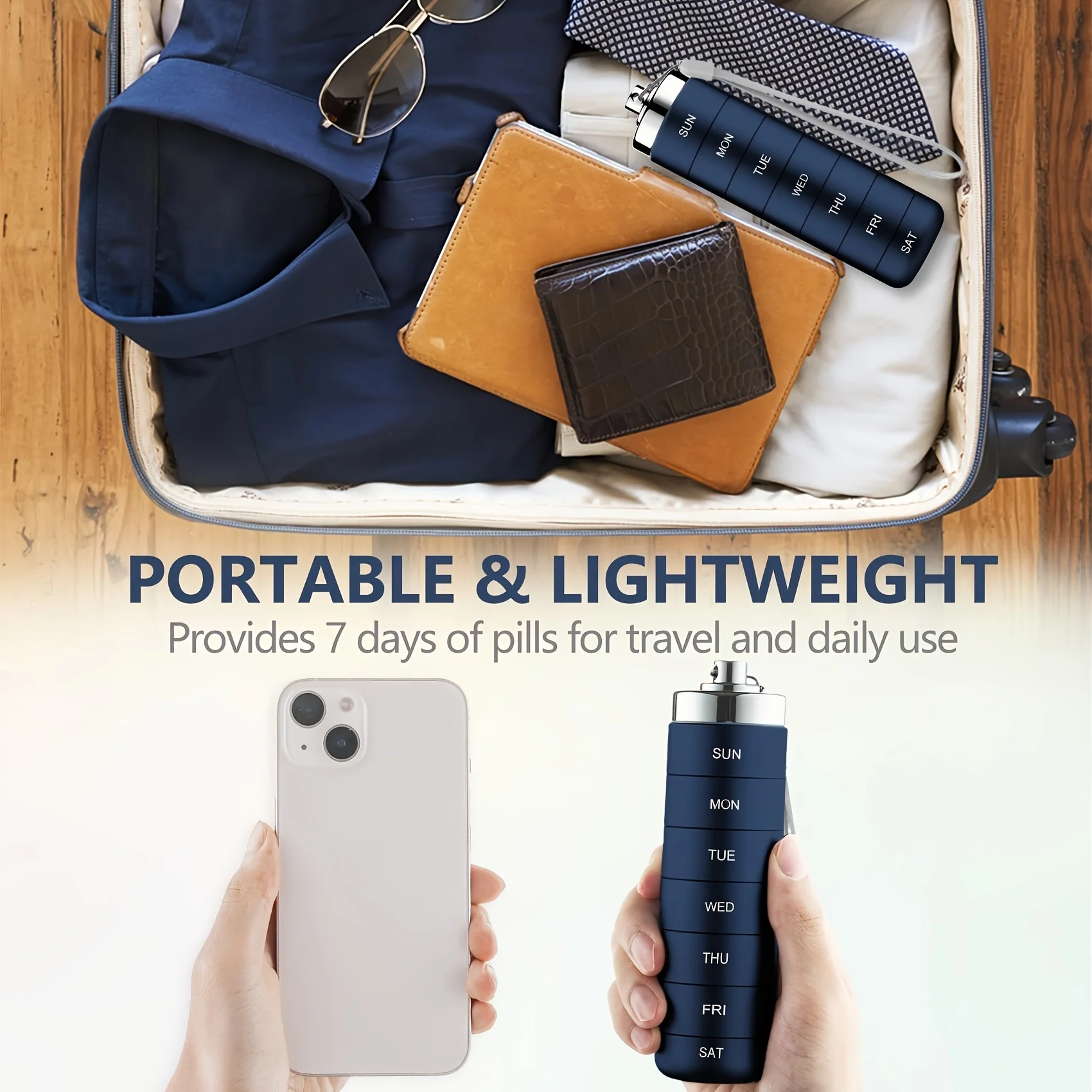 7pcs Metal Pill Organizers, Stackable Portable Waterproof Travel Pill Box, Large Aluminum Alloy Travel Pill Case - Image 2