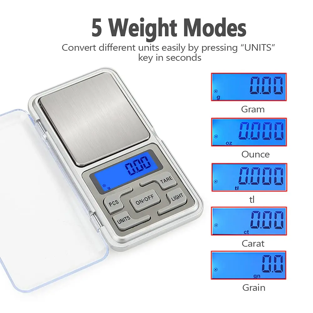 Mini Scale 500g/300g/200g/100g X 0.01g /0.1g Accuracy Electronic Digital Precision Jewelry Scales Pocket Scale Balance for Gold - Image 2