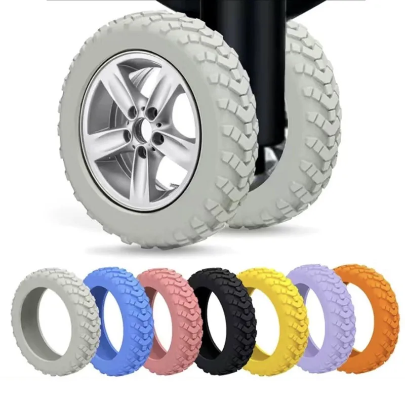 8PCS/Set Suitcase Wheels Protection Cover Silent Rubber Luggage Roller Cover Trolley Box Casters Cover Travel Luggage Caster Sho - Image 3