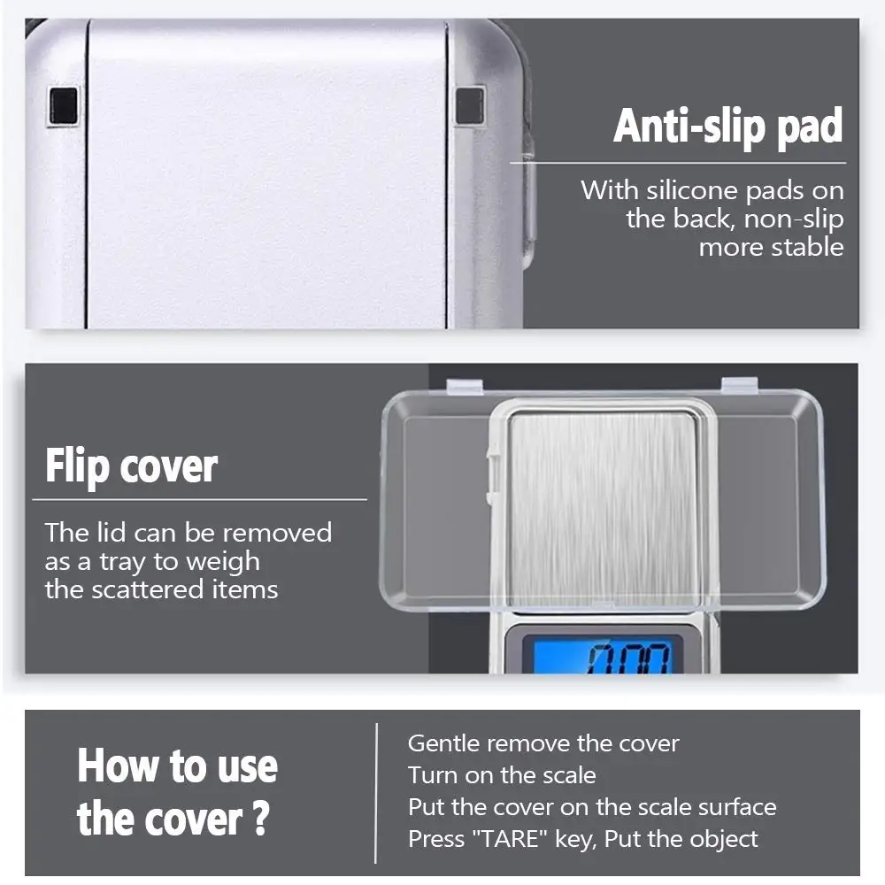 Mini Scale 500g/300g/200g/100g X 0.01g /0.1g Accuracy Electronic Digital Precision Jewelry Scales Pocket Scale Balance for Gold - Image 4