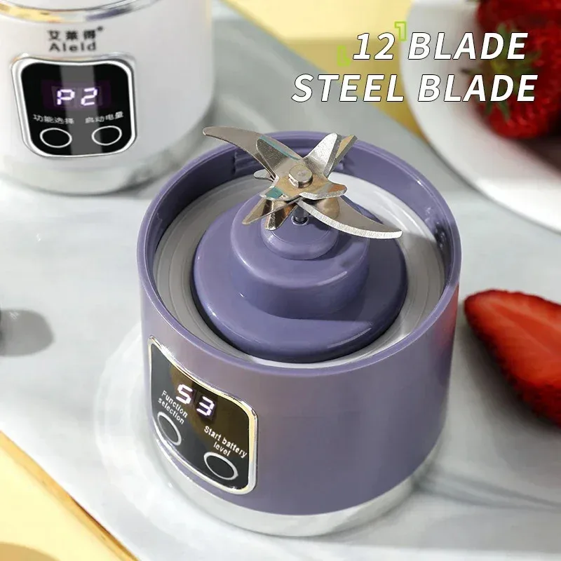 Blender Juicer Portable Electric Juicer 450ml 8 Blades Travel Juicer Machine Chargeable Shakes Smoothie Blenders Fresh Juice Cup - Image 3