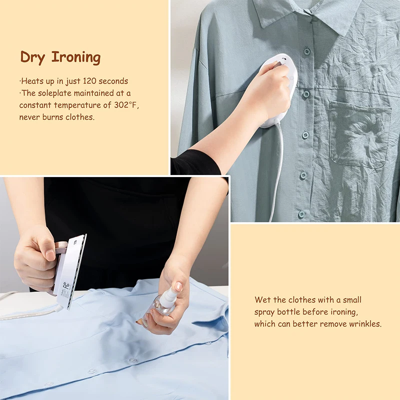 YUNCHI Portable Mini Electric Iron Dual-voltage Non-steam Travel Dry Iron 100-240V - Image 3