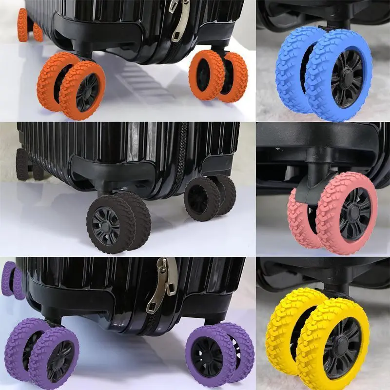 8PCS/Set Suitcase Wheels Protection Cover Silent Rubber Luggage Roller Cover Trolley Box Casters Cover Travel Luggage Caster Sho - Image 2