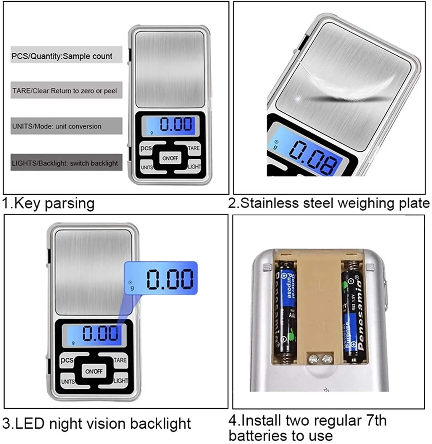 Mini Scale 500g/300g/200g/100g X 0.01g /0.1g Accuracy Electronic Digital Precision Jewelry Scales Pocket Scale Balance for Gold - Image 5