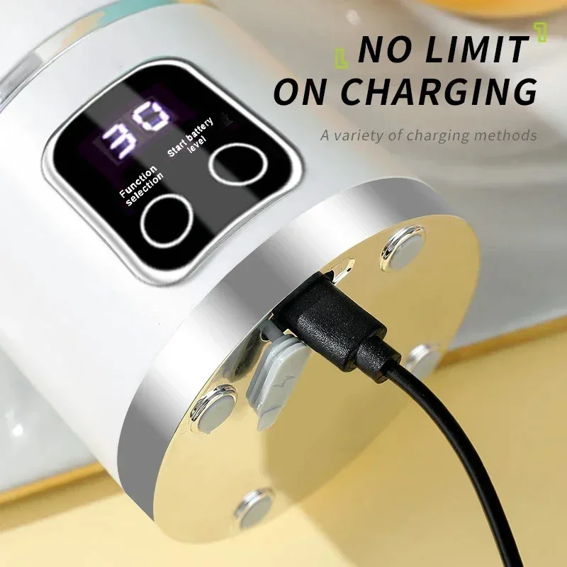 Blender Juicer Portable Electric Juicer 450ml 8 Blades Travel Juicer Machine Chargeable Shakes Smoothie Blenders Fresh Juice Cup - Image 4