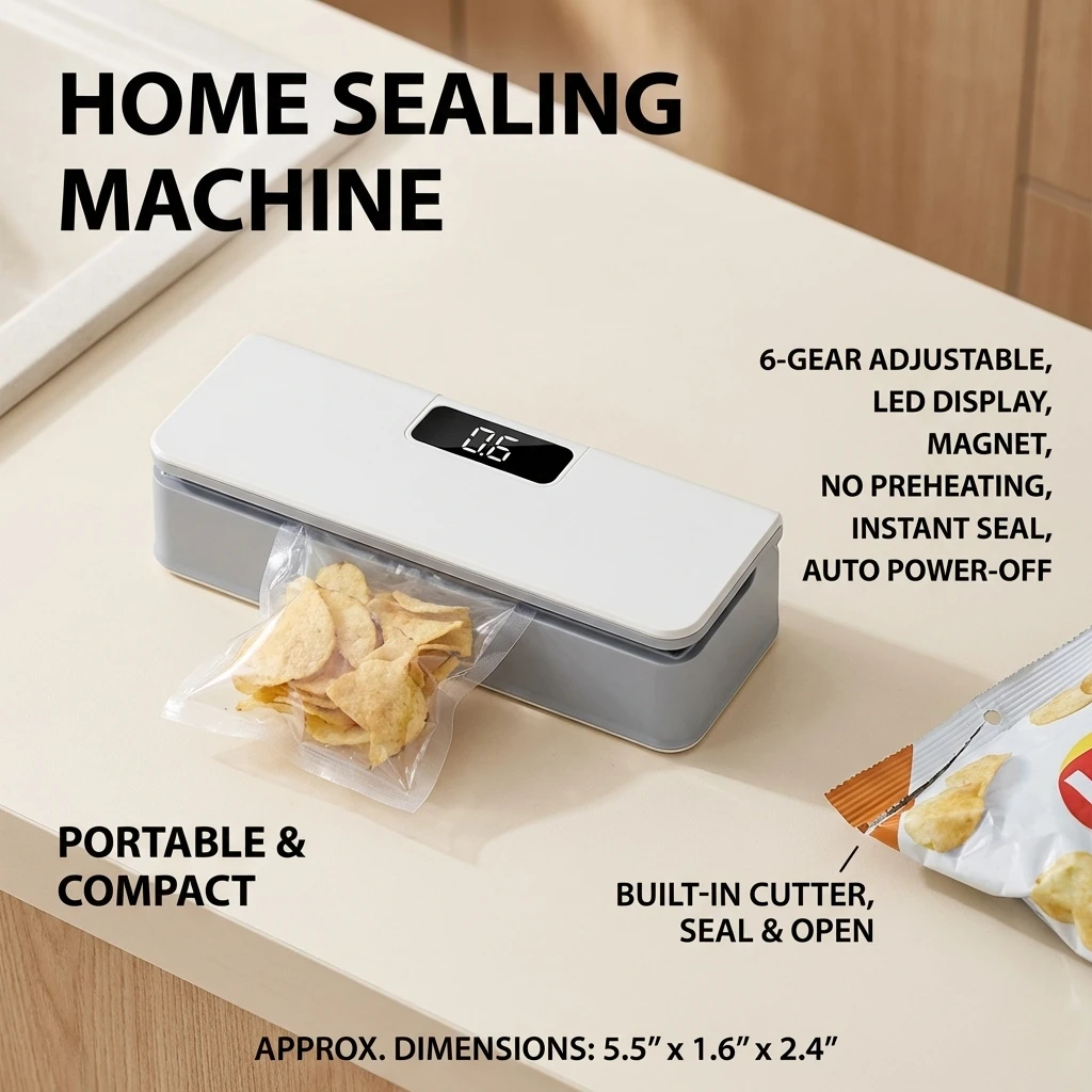 Mini Plastic Bag Sealer Heat Bag Sealing Machine Handheld Rechargeable Food Packaging Thermal Sealer for Kitchen Use - Image 4