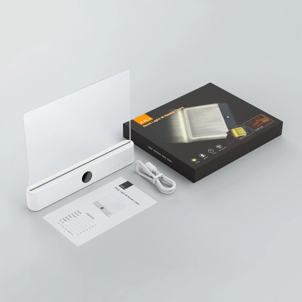 LED Book Light and Night Light 2 in 1, 3 Color Temperatures & Stepless Dimming, USB Rechargeable Reading Light with Timer for Ni - Image 4