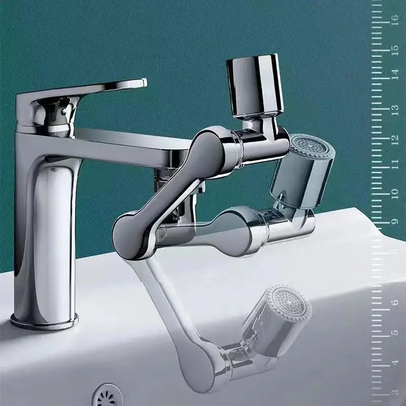 New Universal Rotation Extender Faucet Aerator Plastic Splash Filter Kitchen Tap Washbasin Faucets Bubbler Nozzle Robotic Arm - Image 2