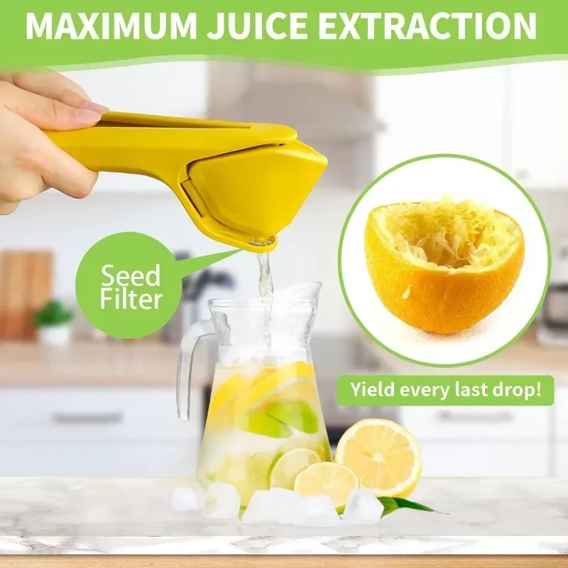 Handheld Lemon Juicer Small Manual Fruit Juicer Citrus Squeezer Folds Flat Design To Save Storage Space and Is Easy To Use