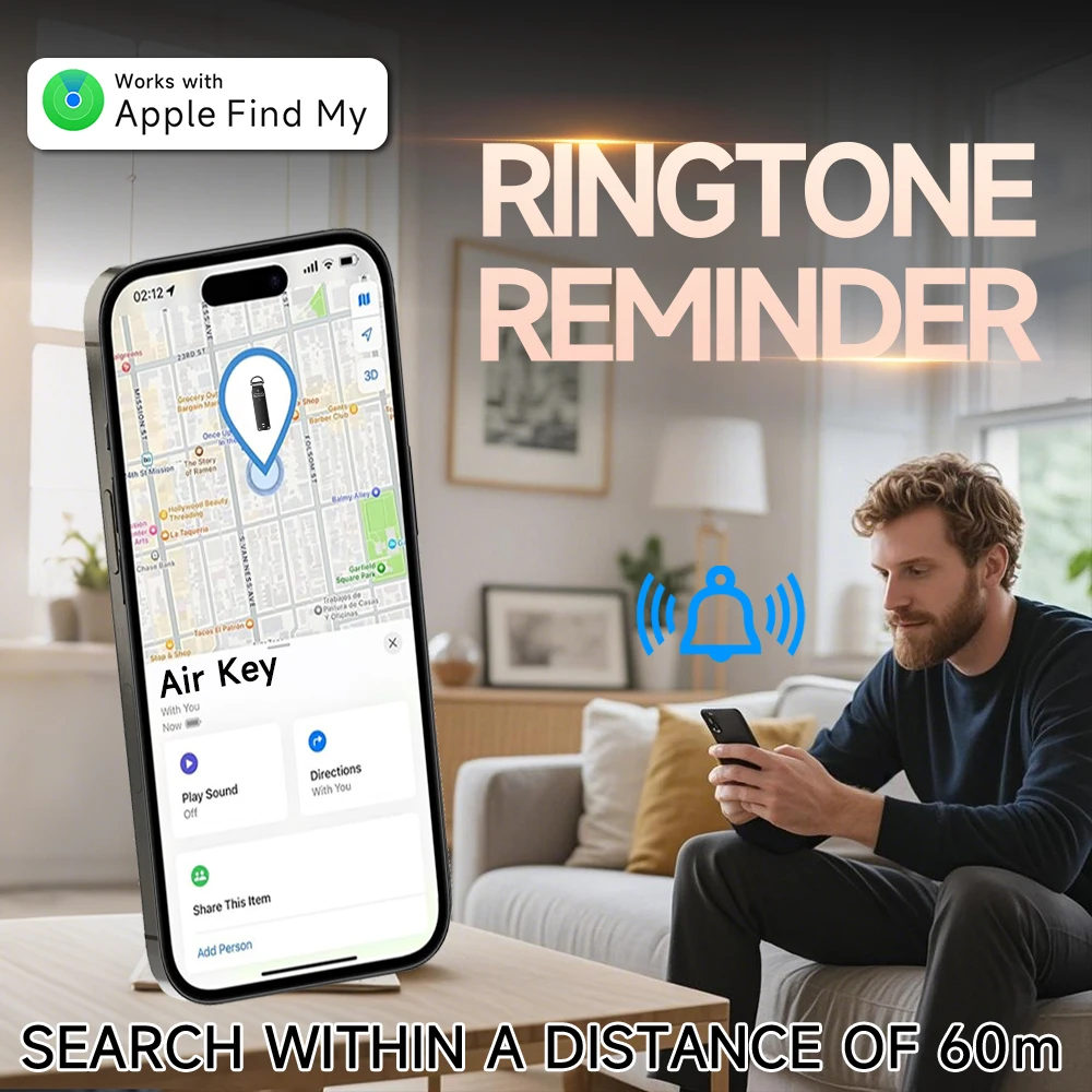 Air Keychain,Key Organizer Works with Apple Find My, Built-in airtag Chips,Car Key Chains with GPS Tracker, Key Finder(iOS Only) - Image 2