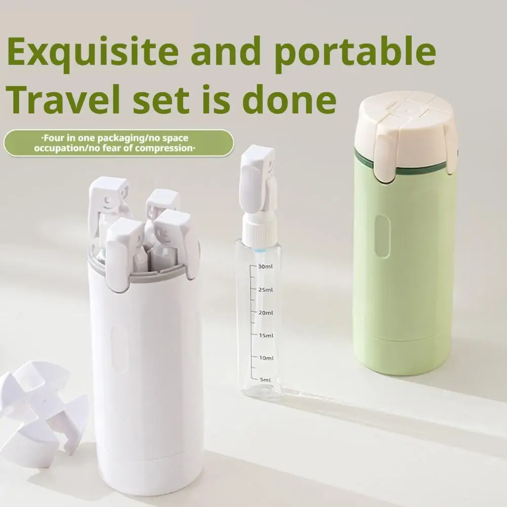 4 In 1 Travel Dispenser Portable Travel Bottles Leak Proof Leakproof Travel Container For Perfume Shampoo Conditioner Lotion - Image 2