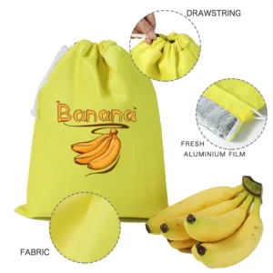 1/3 Banana Storage Bag, Vegetable Preservation Bag, Anti Ripening, Banana Storage Preservation Bag, Lightweight and Convenient B